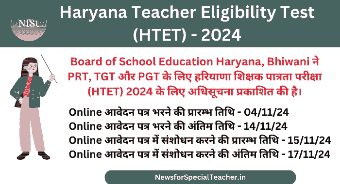 HTET 2024 Application Form Apply Online Notification Out
