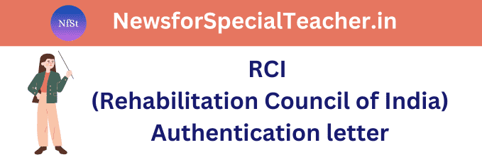 RCI Registration Authentication letter 2024